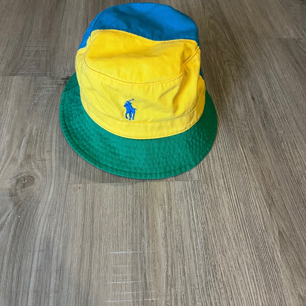 Men Polo by Ralph Lauren Yellow and Green Bucket Hat